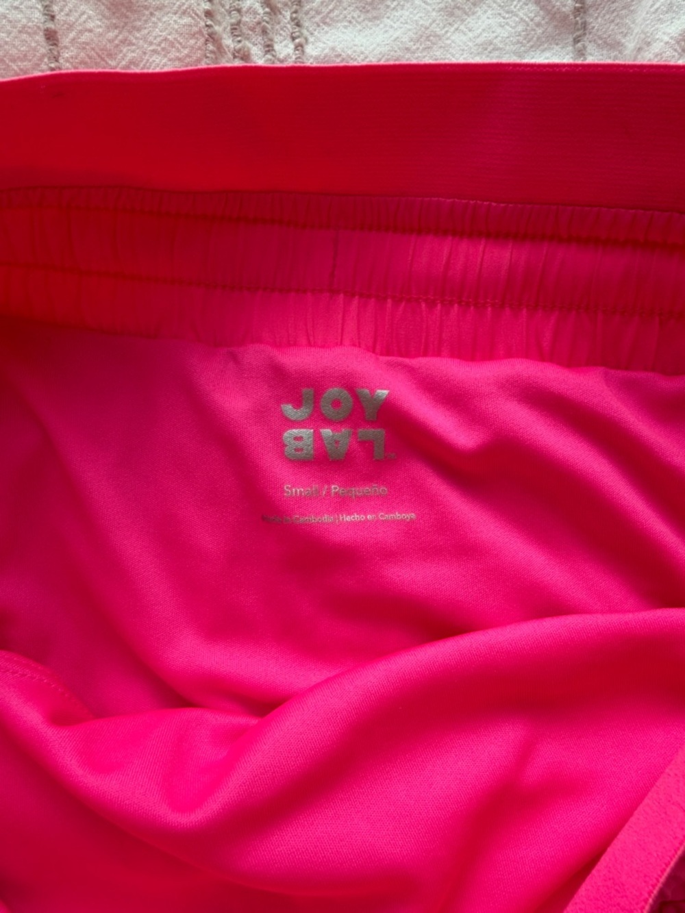 Women's Hot Pink Athletic Shorts with Side Pleats - Picture 2 of 4
